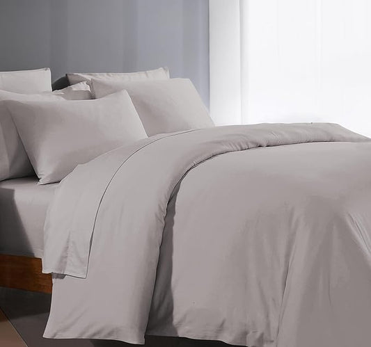 Duvet Cover Oversized King Size 1000 Thread Count 100% Egypitian Cotton 1 Duvet Cover & 2 Pillow Shams Long Staple Quilt Silky Soft, Breathable With Zipper -3 Piece Set for Comforter(Silver Grey)
