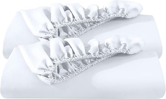 Bare Home 2-Pack Fitted Bottom Sheets for Hospital Bed Size - Premium 1800 Ultra-Soft Wrinkle Resistant Microfiber - Deep Pocket (Hospital, White)