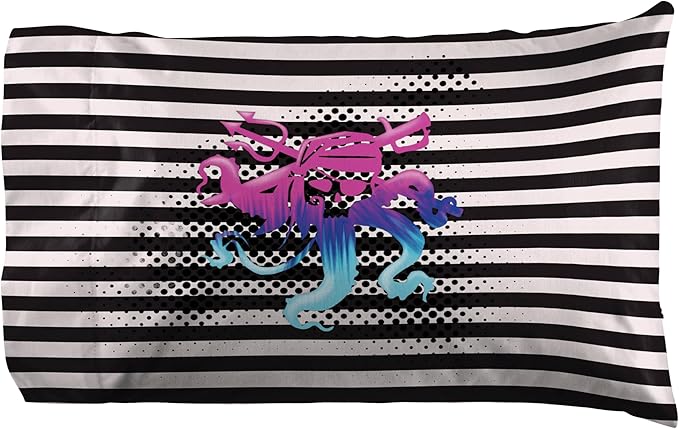 Jay Franco Kids Sheet Set with Fitted, Flat Sheets & Pillow Cover - Ultra-Soft Bedding with Pillowcase for Room Decor, Multi Color - Descendants, 3 Piece Twin