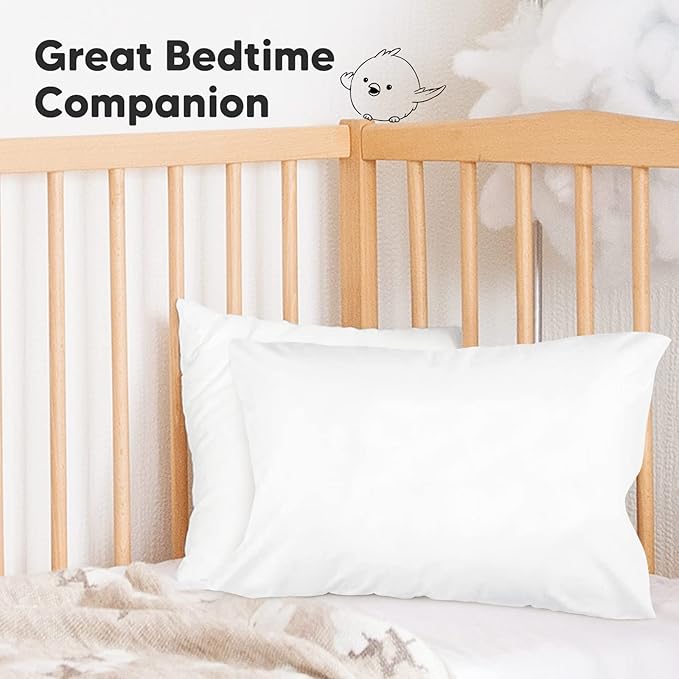 KeaBabies Toddler Pillowcase 13"x18" - Organic Cotton Toddler Pillowcase for Kids, Boys, Girls, Soft & Durable Cotton Cover for Miniature Sleepy Pillows,Cute Colors,Pillow Sold Separately(Soft White)