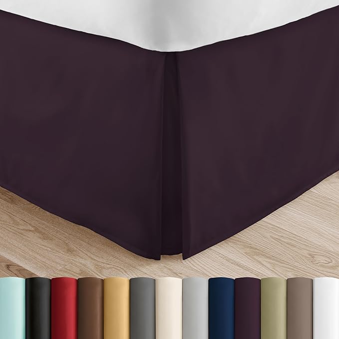 Linen Market Bed Skirt - Ultra Soft Microfiber - Easy Fit with 14 Inch Tailored Drop - Hotel Quality, Shrinkage & Fade Resistant - Bed Cover - Full Size Bed Skirts - Bedroom Décor - (Full, Purple)
