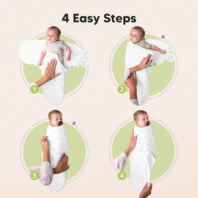 Baby Swaddle Sleep Sacks with Zipper - 3-Pack Swaddles for Newborns 0-3 Months, Infant, Baby Girls, Boys, Soft & Durable Newborn Sleep Sack, Easy Diaper Change Swaddling Blanket (Bunnies, OS)