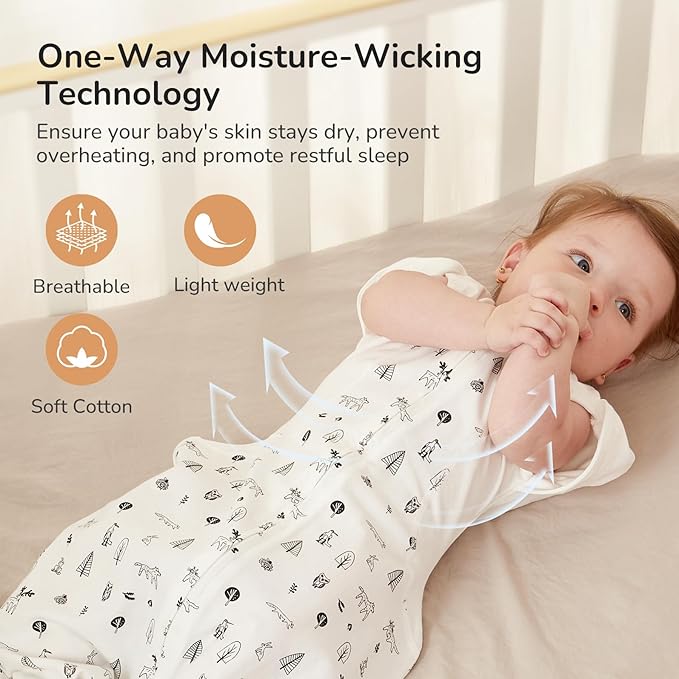 KIDIRA Swaddle for Newborns, Baby Swaddles 0-3 Months 5-13lb, Arms Up Swaddle 0-3 Months Newborn with Moisture-Wicking Fabric, Promotes Healthy Hip Development, 2-Way Zipper, 1Pack (Munchkin Forest)