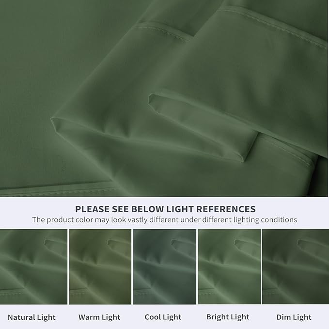 Maple&Stone Twin Flat Sheet 6 Pack,Premium Soft & Breathable,Brushed Microfiber Fabric,Anti-Shrinkage & Non-Fading,Bulk Flat Sheets Only Twin Size (Olive Green)