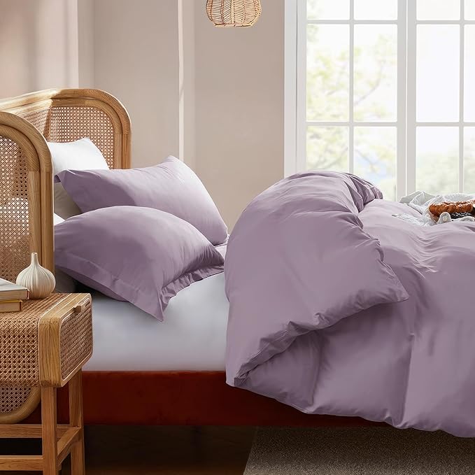 Nestl Twin Duvet Cover Set - Soft Double Brushed Dusty Purple Duvet Cover Twin XL, 2 Piece, with Button Closure, 1 Duvet Cover 68x90 inches and 1 Pillow Sham