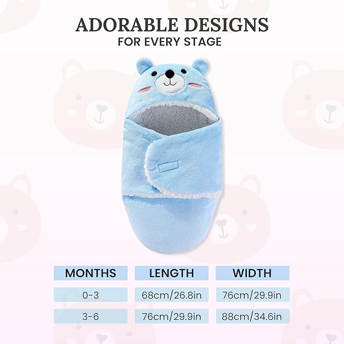 Baby Swaddle Blanket – Ultra Soft Plush Wrap for Newborns 0-6Months, Warm Sherpa Receiving Blanket Essential for Infant Sleep