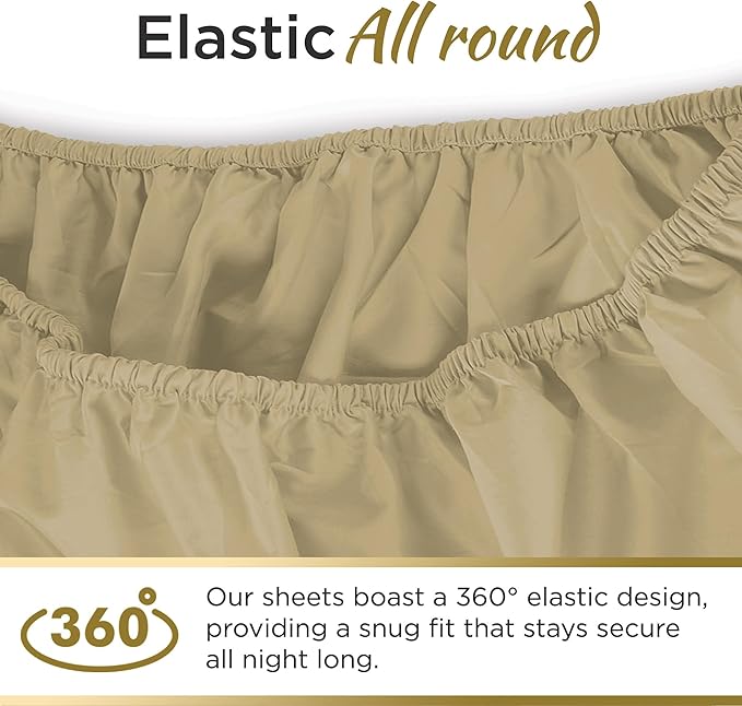 Twin XL 100% Microfiber Double Brushed Sheet Set - Extra-Soft & Wrinkle-Free - 15" Deep Pockets, 39" x 80" - Ideal for Dorms, Hospitals & Split King Beds - 3 PC Set (Twin XL, Taupe)