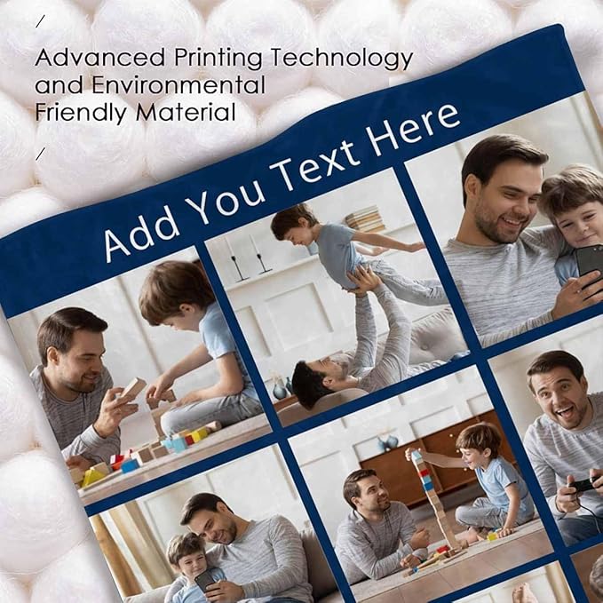 Personalized Blankets and Throws, 9 Photos Custom Photo Blanket Costume Blanket Dad Blanket Best Dad Ever Father's Day Birthday Gifts for Dad, 8 Sizes