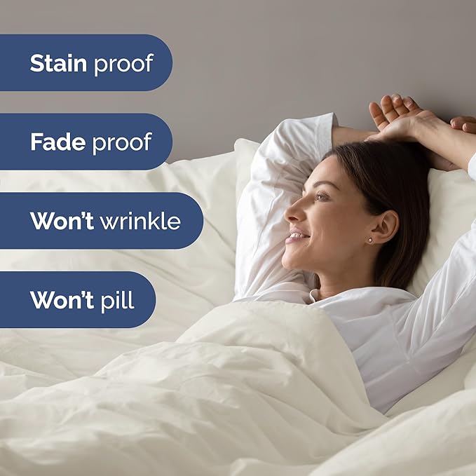 Duvet Cover Twin/Twin XL Size - Extra Soft Twin/Twin XL Size Duvet Cover - Lightweight & Breathable & Fade Free with Zipper Closures and Ties - 68" x 90" Inches - (Ivory) Comforter Not Included