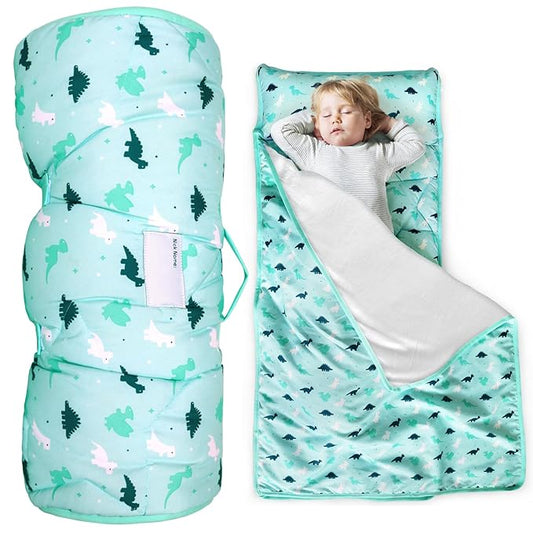Toddler Nap Mat with Blanket 50" x 21" x 1.5", Nap Mat for Boys Girls Super Soft and Cozy, Kids Sleeping Bag for Preschool, Daycare, Toddler Sleeping Bag