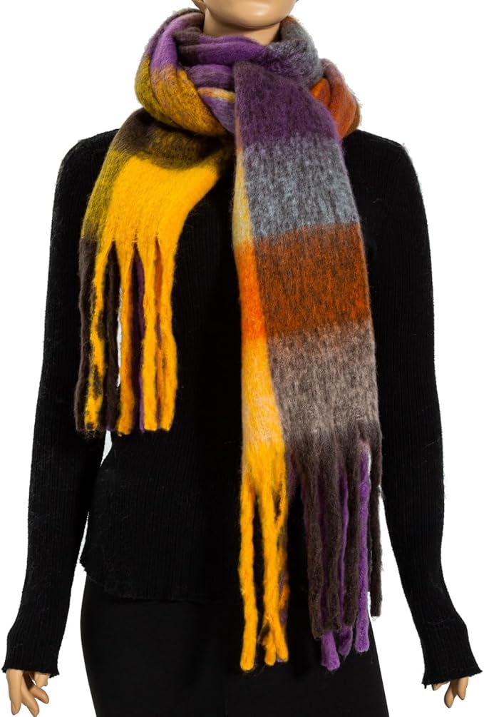 Winter Women Chunky Scarf Warm Blanket Big Thick Large Oversized Wrap Colorful Long Solid Scarves