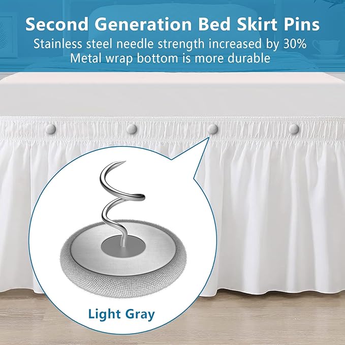 Flax Covered Button Twist Pins - for Bed Skirts Pins,Sofa,Upholstery,Armchair Caddies, Armrest Covers, Slipcovers (12, M-Light Gray 12)