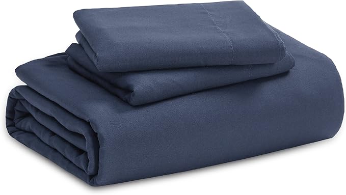 Bedsure Navy Duvet Cover Full Size - 3 Pieces Prewashed Extra Soft Cotton-Like Polyester Bedding Set, Includes 1 Duvet Cover 80x90 Inches with Zipper Closure & 2 Pillow Shams, Comforter Not Included