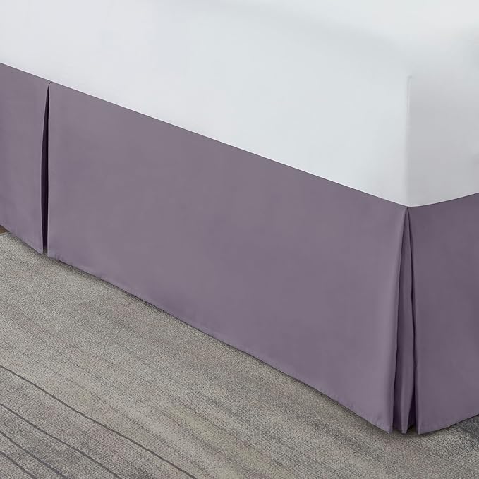 Nestl Grayish Purple Bed Skirt King Size - King Bed Skirt 14 Inch Drop - Brushed Microfiber Bed Skirts - Hotel Quality Pleated Bed Skirt - Shrinkage & Fade Resistant