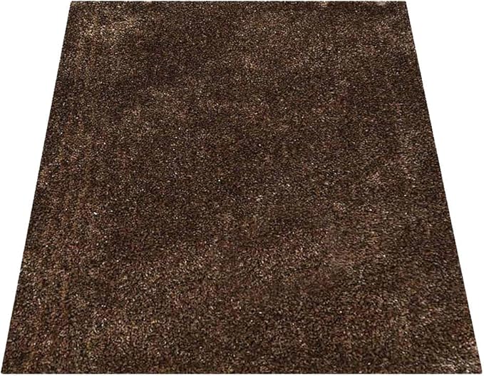 Hand Tufted SHAG Polyester ECO-Friendly Area Rugs - 8'x10', Rectangle, Beige Gray, Solid Plain Design, High Pile Thick Handmade Anti Skid Rugs for Living Room, Bed Room K00111