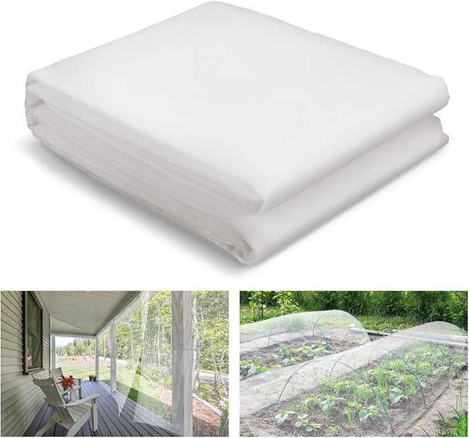 Stronger Garden Mesh Netting - 10 x 20 ft PP Nanocomposite Bird Net Barrier, Mosquito Netting Screen for Outdoor Plants Vegetables Patios Balconies Terraces, Shading Rate 20% (White)