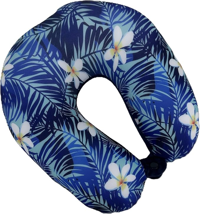 Bookishbunny U Shaped Micro Beads Microbead Neck Head Support Travel Pillow, 12"x12"x4" (WhiteFlower)