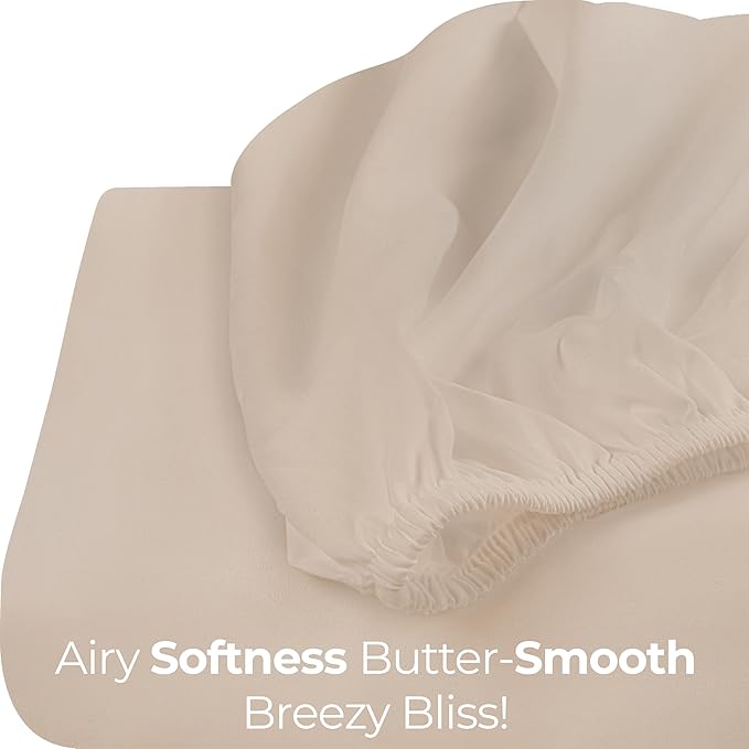 Utopia Bedding Twin Fitted Sheet - Bottom Sheet - Deep Pocket - Soft Microfiber - Shrinkage and Fade Resistant - Easy Care -1 Fitted Sheet Only (Beige)