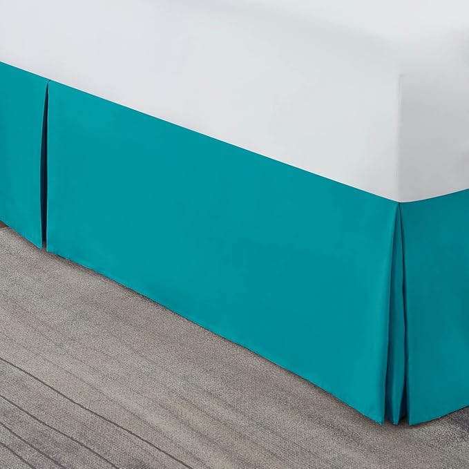 Nestl Teal Full XL Bed Skirt - Full XL Size Bed Skirt 14 Inch Drop - Brushed Microfiber Bed Skirts - Hotel Quality Pleated Bed Skirt - Shrinkage & Fade Resistant