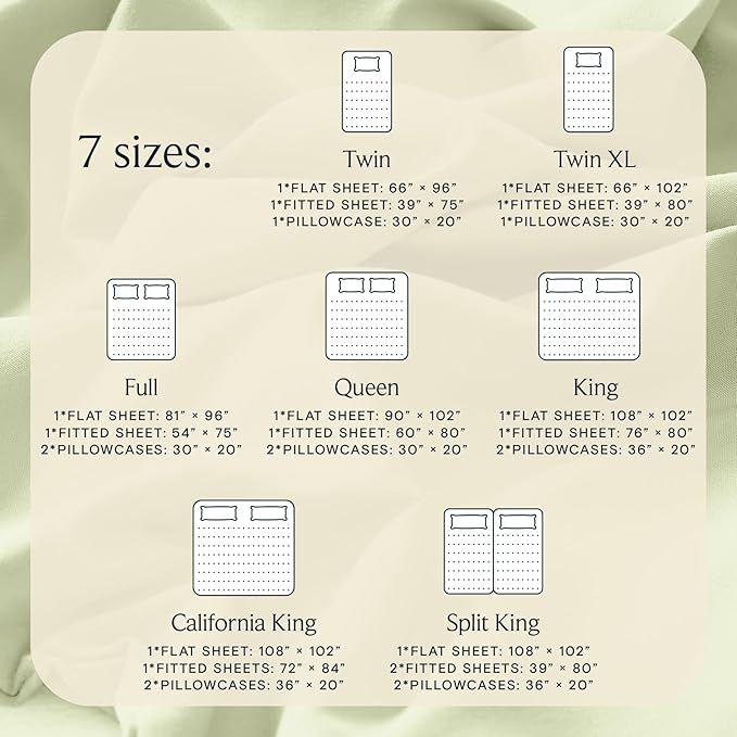 LuxClub 3 PC Twin XL Sheet Set, Deep Pockets Wrinkle Free Cooling Bed Sheets Hotel Bedding for Women, Men, Kids & Teens, Includes 1 Fitted Sheet, 1 Flat Sheet and 1 Pillowcase-Silky Soft Sage Green