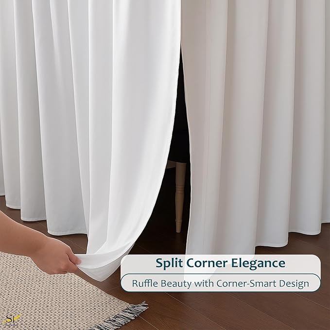 Shreem Linen Dorm Room Bed Skirt Twin XL 30 Inch Drop, 100% Microfiber Extra Long Bedskirt, White