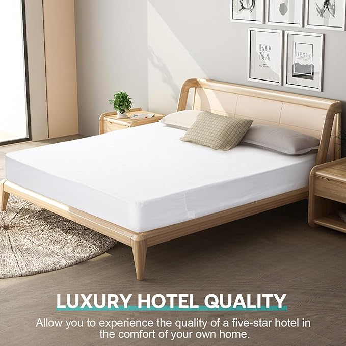 9 Inch Twin XL Mattress Protector 39"x80",Waterproof Mattress Cover with Zipper, Cooling & Thin Design, Ideal for College Dorm Hotels, Single Bed Encasement for Ultimate Protection