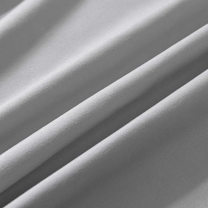 Bed Skirt King Size Ruffled Bed Skirts with Split Corners, 16 Inch Drop Dust Ruffle Bed Skirt with Platform, Light Gray, King - 16" Drop