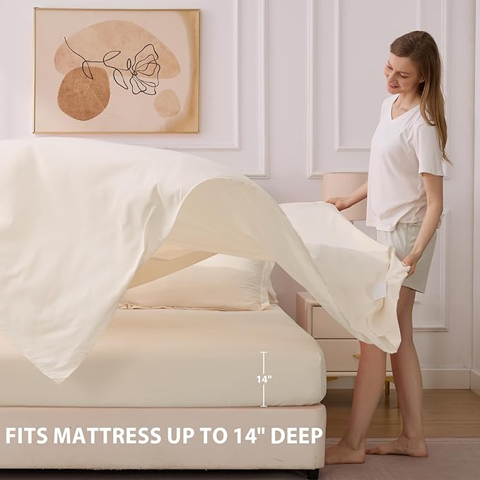 Queen Comforter Set Beige - Bed in a Bag Queen Size 7 Pieces, Soft Bedding Set for All Seasons, Premium Queen Comforter Set with Comforter, Sheets, Pillowcases & Shams