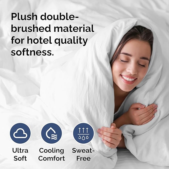 White Duvet Cover Cal King Size - Extra Soft Cal King Size Duvet Cover - Lightweight, Comfy & Breathable - Easy Care & Fade Free w/ Zipper Closures & Ties - 104" x 98" Inches - Comforter Not Included