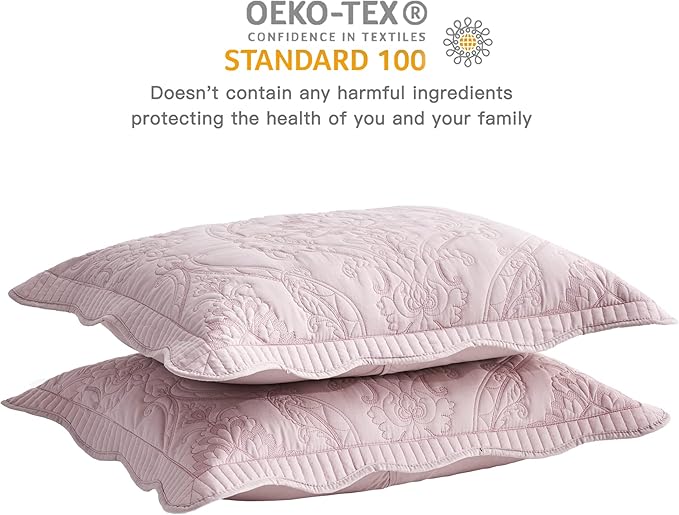 CHIXIN Microfiber King Pillow Shams Set of 2 - Quilted Decorative Pillow Covers - Dark Grey - Size (20" x 36")