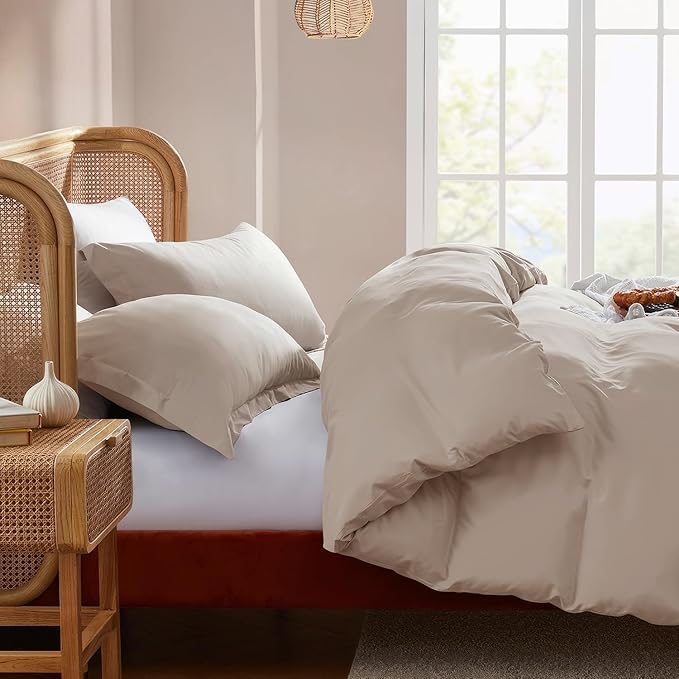 Nestl Linen Duvet Cover Full Size - Soft Double Brushed Full Size Duvet Cover Set, 3 Piece, with Button Closure, 1 Duvet Cover 80x90 inches and 2 Pillow Shams