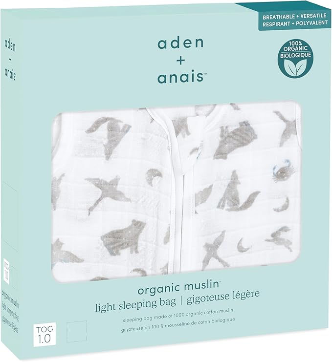 aden + anais Baby Sleeping Bag, Wearable Swaddle Blanket for Girls & Boys, Newborn Sleep Sack, Breathable & Lightweight