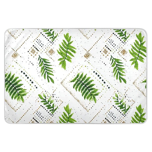 Waterproof Bed Pad Reusable Changing Pad Toddler Mattress Protector Large Pee Pad Baby Diaper Pad Soft Washable Liner Green Boho Leaves