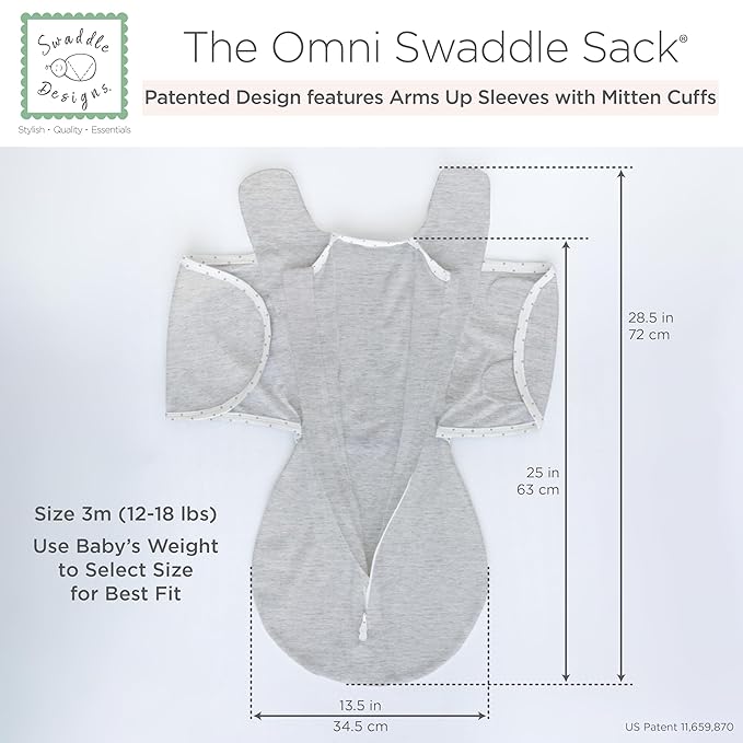SwaddleDesigns 6-Way Omni Swaddle Sack, Arms Up Swaddle for Newborn, More Options to Calm Startle Reflex, Improves Sleep, 12-18 lbs, Heavenly Floral Pink