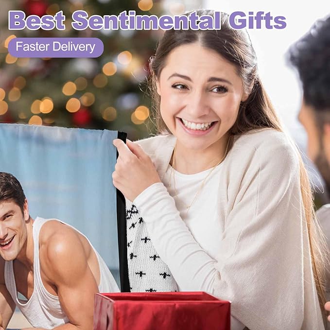 Customized Blankets with Photos, 1 Photos Custom Blanket Customized Gifts Gifts for Mom Dad Couple Girlfriend Boyfriend Wife Husband, 8 Sizes