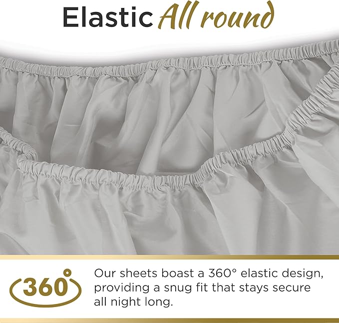 Twin Sheet Set - 1800 Ultra-Soft Microfiber Twin Bed Sheets - Double Brushed - Deep Pockets - Easy Fit – Wrinkle Free - Comfy - 3 Piece Set - Camp, Cot Bedding Sheets & Pillowcases (Twin, Light Grey)