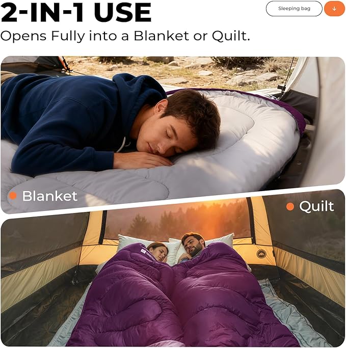 Sleeping Bags for Adults Warm Weather,Backpacking Compact Lightweight Camping Sleeping Bag with Compression Sack for Kids,Camping Essentials Gear for Hiking,Travel,Climb,Outdoor, Indoor