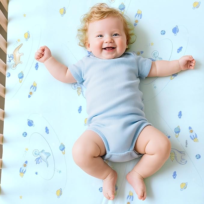 UOMNY Crib Sheet,Boys Girls Crib Sheets Baby Sheet for Standard Crib and Toddler Mattresses Nursery Bedding Sheet Crib Mattress Sheets for Boys and Girls 1 Pack Toddler Sheet