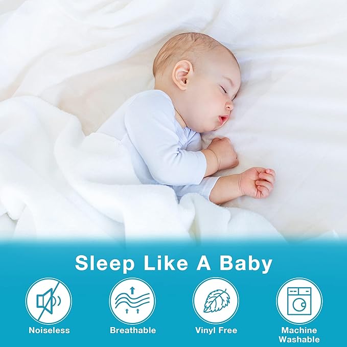 Lunsing Soft California King Waterproof Mattress Protector, Breathable Cal King Size Mattress Pad Cover, 6-18 Inches Deep Pocket, White