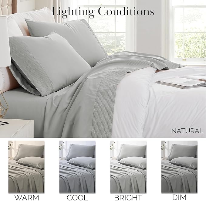Southshore Fine Living, Inc. Deep Pocket Twin Sheet Set with 21" Deep Twin Fitted Sheet with 1 Pillow Case Standard Size | Hotel Luxury Quality | Fade Resistant, Microfiber Sheets | Steel Grey