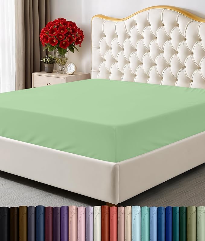 Utopia Bedding King Fitted Sheet - Bottom Sheet - Deep Pocket - Soft Microfiber - Shrinkage and Fade Resistant - Easy Care -1 Fitted Sheet Only (Sage Green)