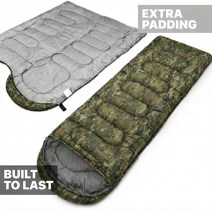 MalloMe Sleeping Bags for Adults Cold Weather & Warm - Backpacking Camping Sleeping Bag for Kids 10-12, Girls, Boys - Lightweight Compact Camping Essentials Gear Accessories Hiking Sleep Must Haves