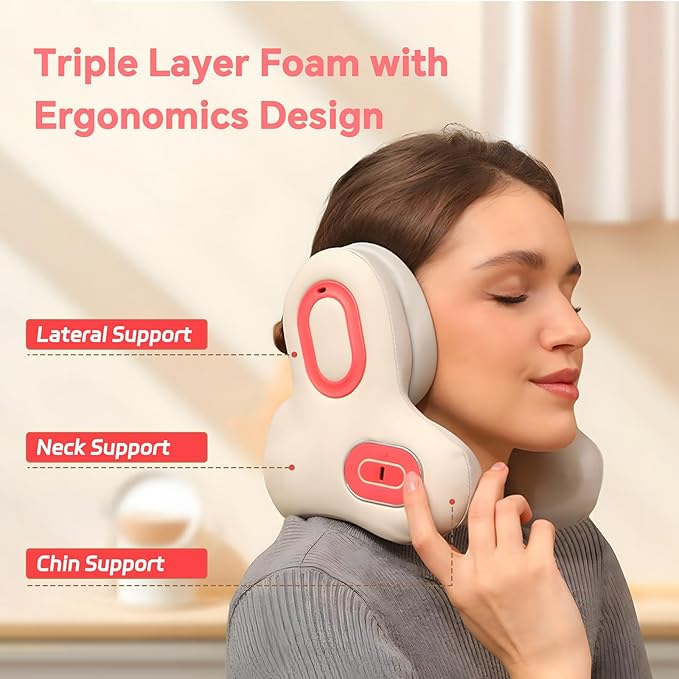 Neck Pillow for Travel U-Shape with Bluetooth Headset Airplane Pillow for Head Support Traveling Music Pillow for Home During Flight