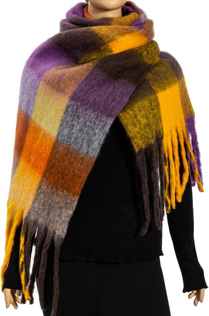Winter Women Chunky Scarf Warm Blanket Big Thick Large Oversized Wrap Colorful Long Solid Scarves