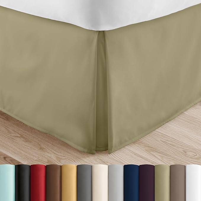 Linen Market Bed Skirt - Ultra Soft Microfiber - Easy Fit with 14 Inch Tailored Drop - Hotel Quality, Shrinkage & Fade Resistant - Bed Cover - Full Size Bed Skirts - Bedroom Décor - (Full, Sage)