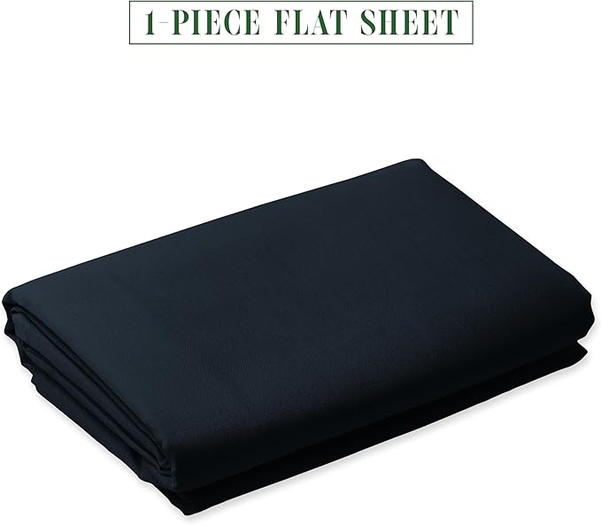 Luxury Flat Sheet on Amazon Elegant Comfort Wrinkle-Free 1500 Premier Hotel Quality 1-Piece Flat Sheet, California King Size, Black