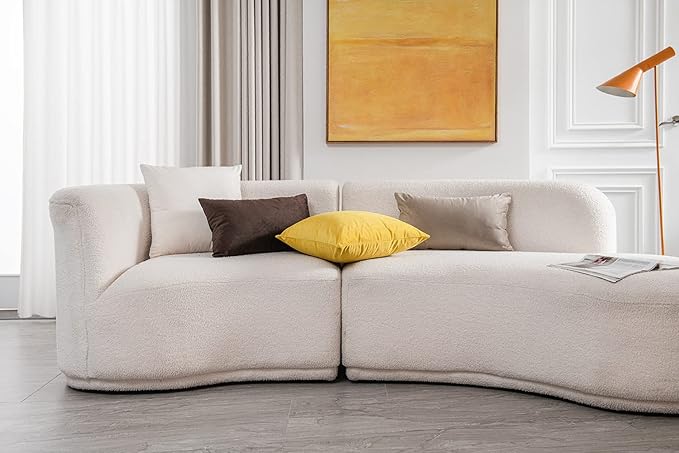 Throw Pillow Covers 22x22 Yellow: Pack of 2 Cozy Soft Velvet Square Modern Luxury Decorative Throw Pillow Cases for Sofa Couch Living Room Bed Home Decor