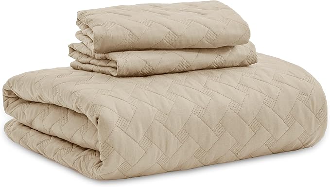 Bedsure Quilts Twin Size - Lightweight Bedspreads Twin Size with Basket Weave Pattern, Soft Quilt Bedding, Hazel Comforter Coverlet for All Seasons (68" x 86")