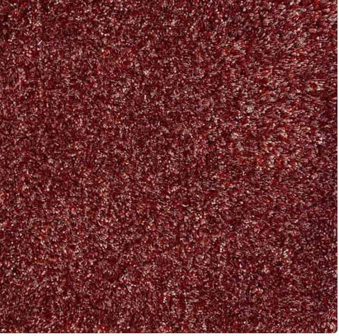 Hand Tufted SHAG Polyester ECO-Friendly Area Rugs - 8'x8', Square, Red White, Solid Plain Design, High Pile Thick Handmade Anti Skid Area Rugs for Living Room, Bed Room K00111