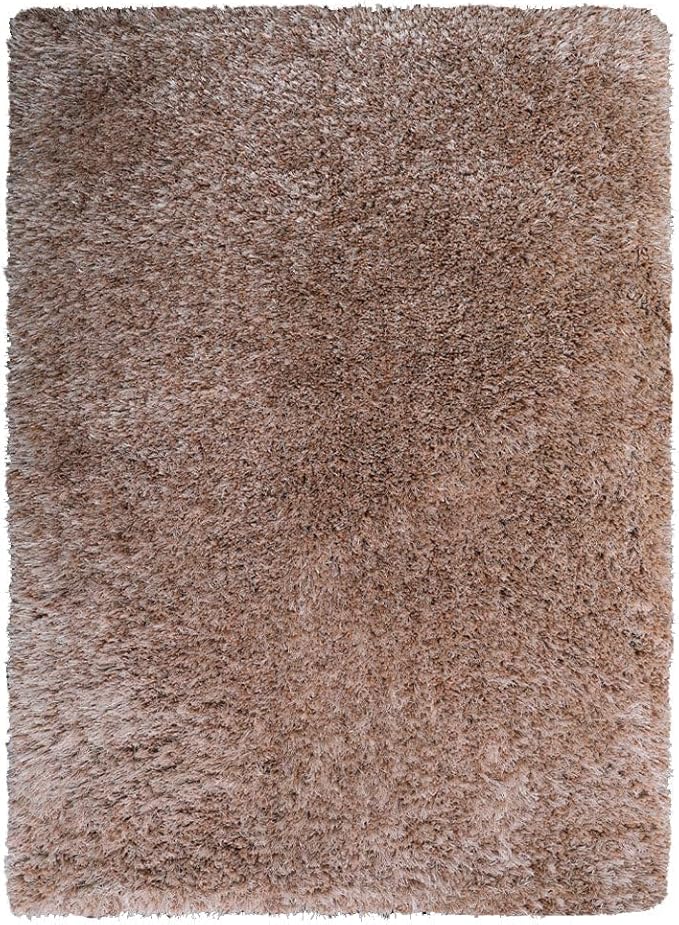 Rugsotic Carpets Hand Tufted SHAG Polyester ECO-Friendly Area Rugs - 5'x8', Rectangle, Beige, Solid Plain Design, High Pile Thick Handmade Anti Skid Area Rugs for Living Room, Bed Room K00111